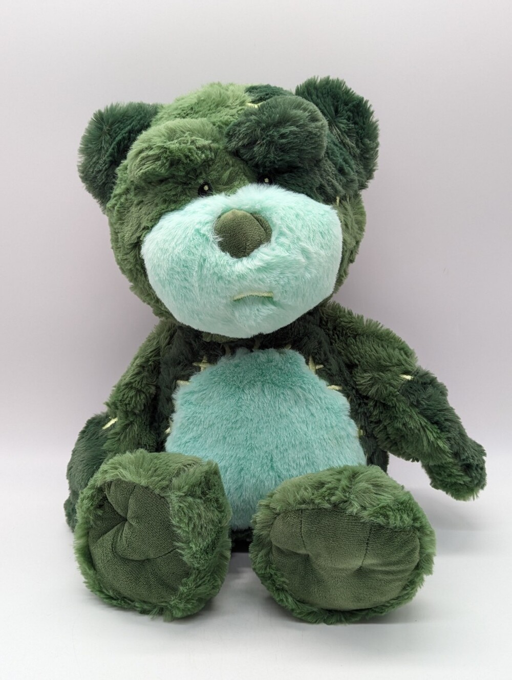 Gigglescape Frankenbear Green Patchwork Monster Teddy Bear
